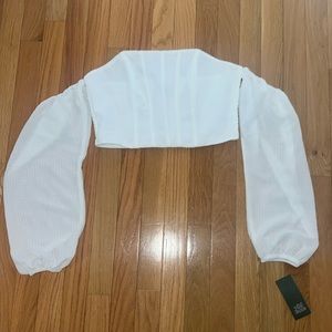 Strapless corset with off the shoulder sleeves attached